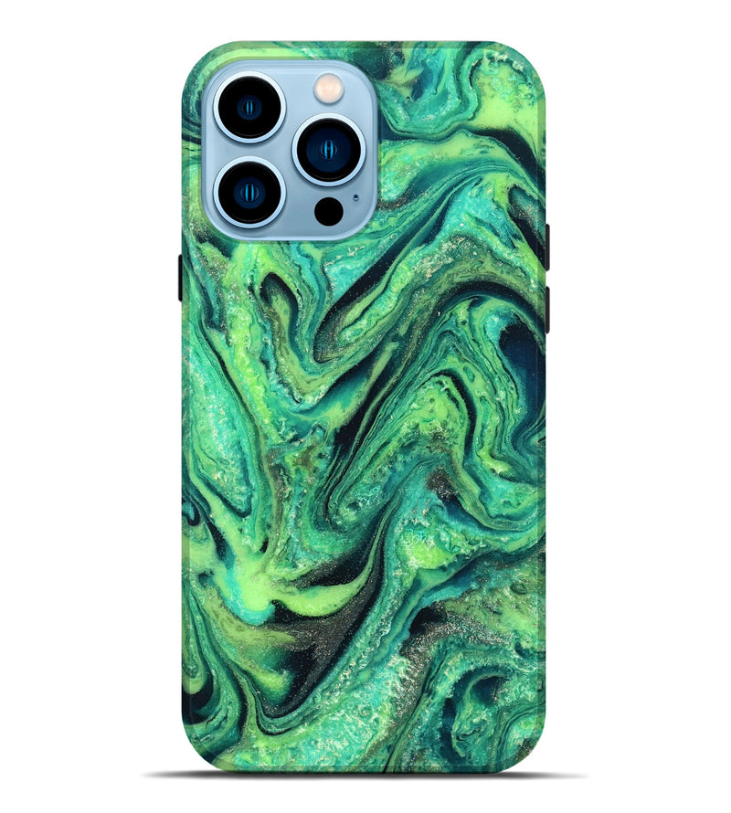 iPhone 14 Pro Max ResinArt Live Edge Phone Case - Nanette (Green, 827156)