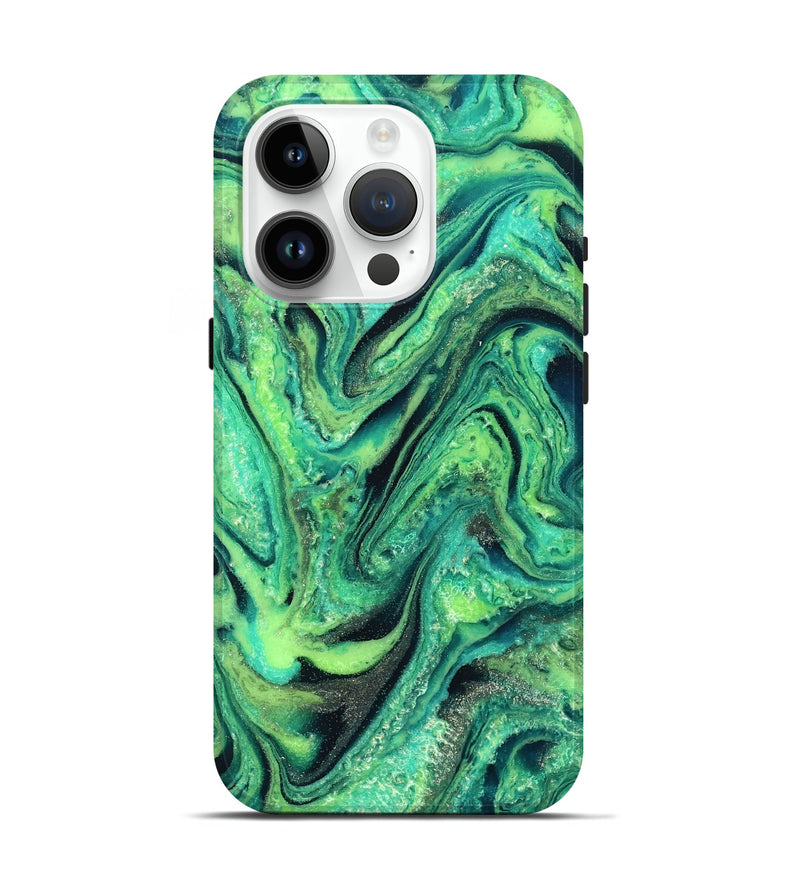 iPhone 15 Pro ResinArt Live Edge Phone Case - Nanette (Green, 827156)