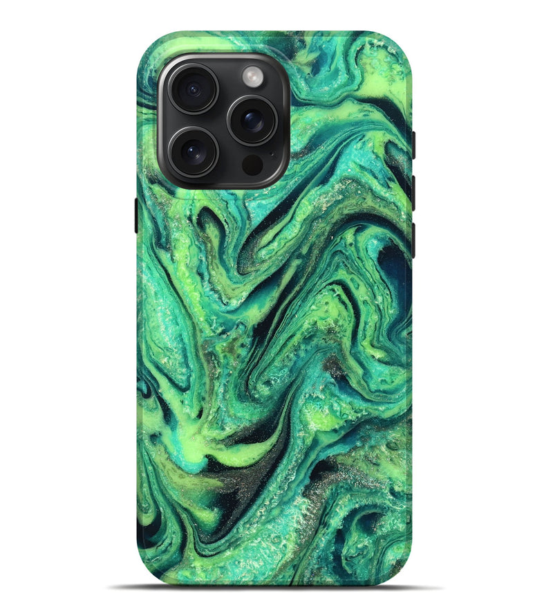 iPhone 16 Pro Max ResinArt Live Edge Phone Case - Nanette (Green, 827156)