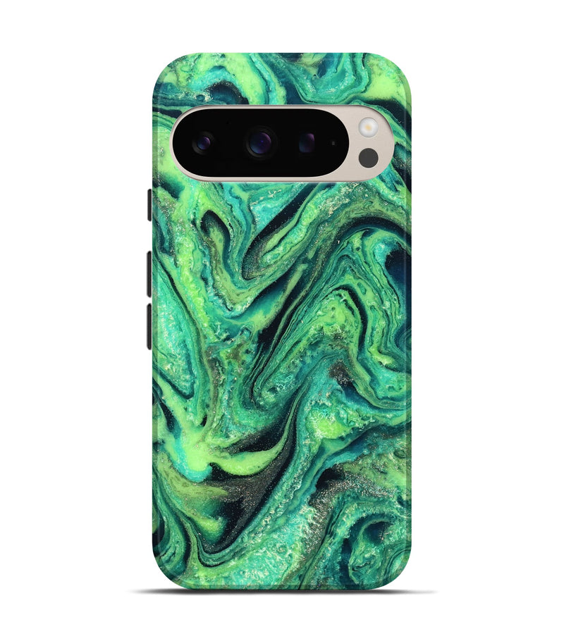 Pixel 9 ResinArt Live Edge Phone Case - Nanette (Green, 827156)