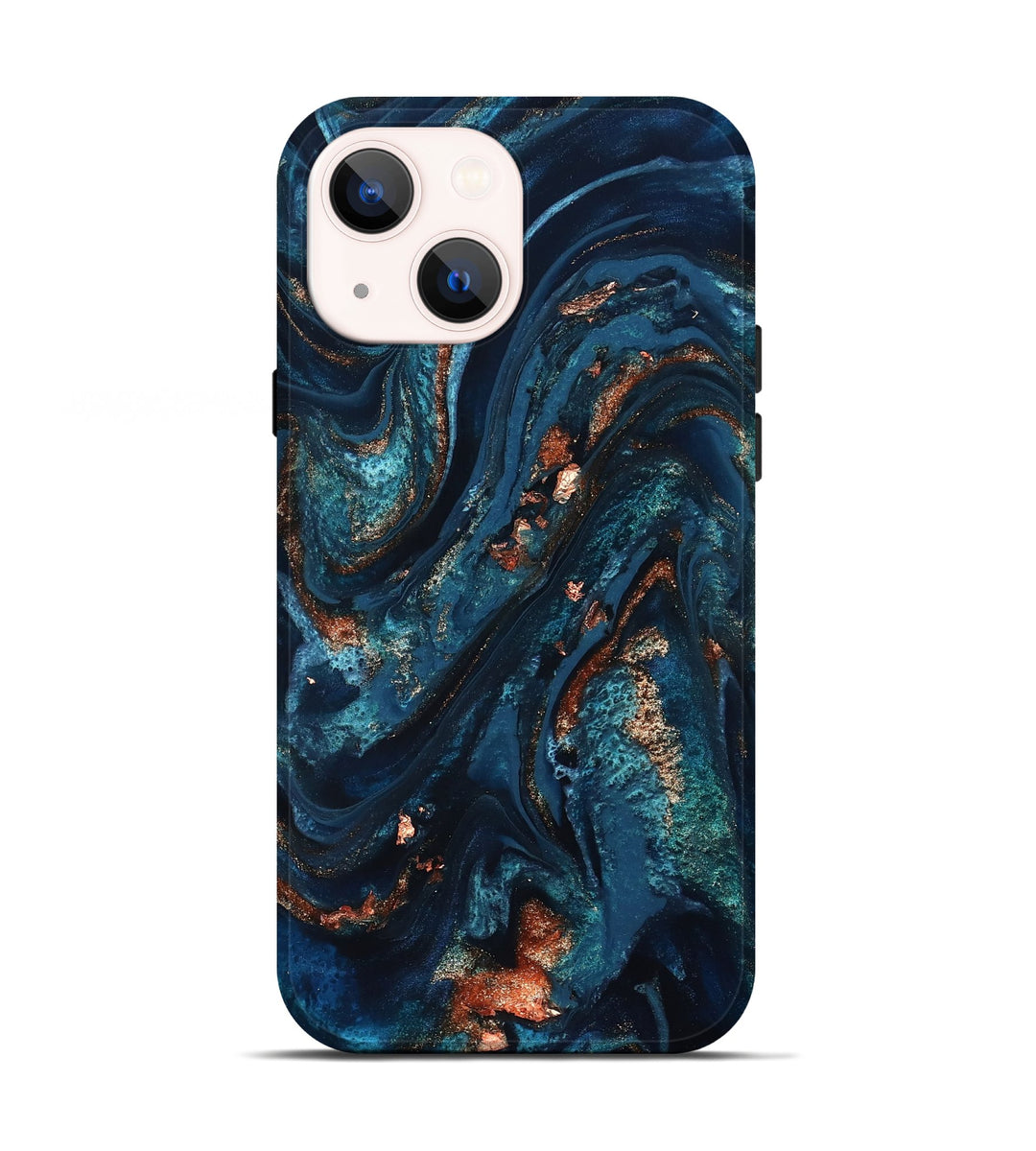 iPhone 13 ResinArt Live Edge Phone Case - Kaison (Teal & Gold, 827158)