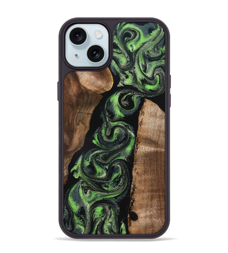 iPhone 15 Plus Wood Phone Case - Lynsey (Green, 827180)