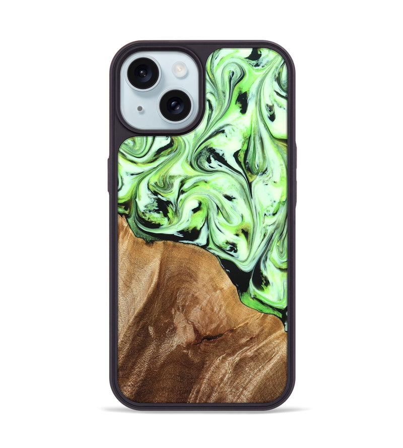 iPhone 15 Wood Phone Case - Roselyn (Green, 827181)