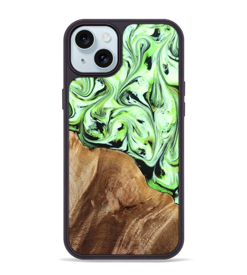 iPhone 15 Plus Wood Phone Case - Roselyn (Green, 827181)