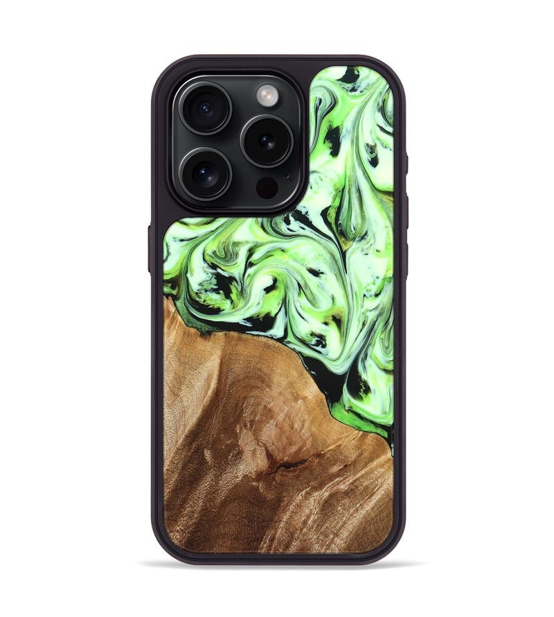 iPhone 15 Pro Wood Phone Case - Roselyn (Green, 827181)