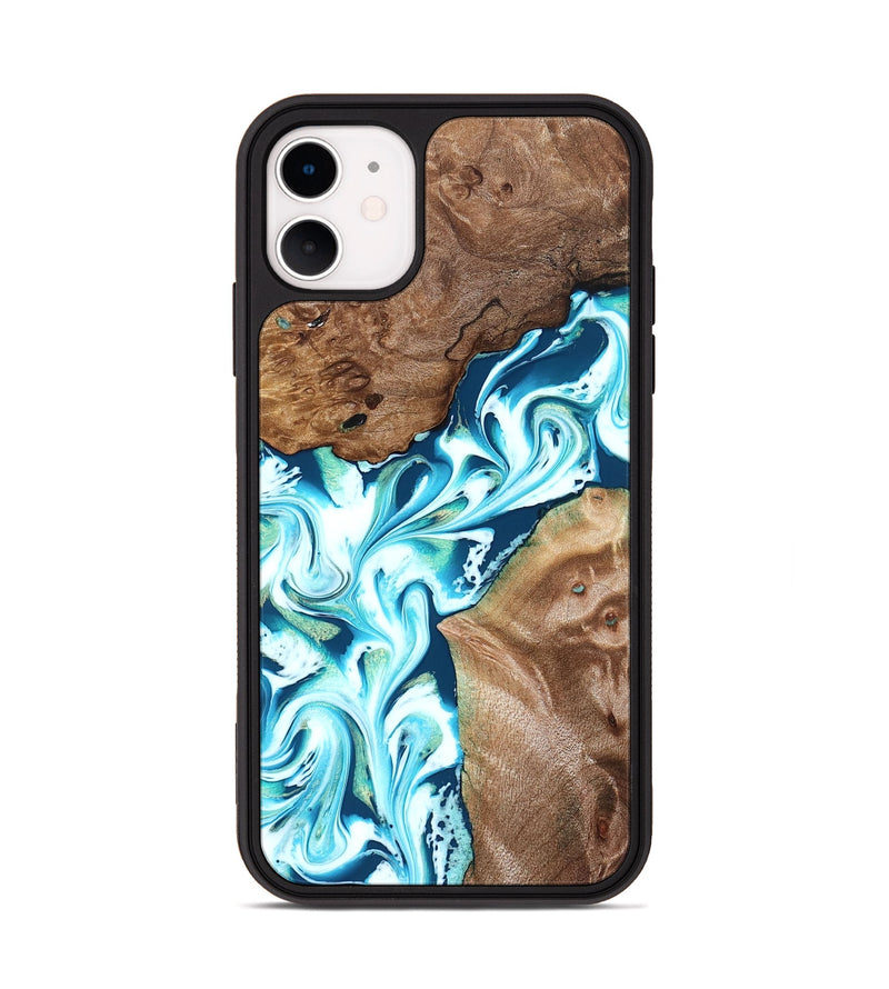 iPhone 11 Wood Phone Case - Ailani (Blue, 827182)