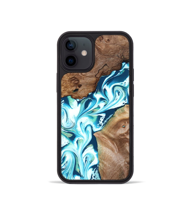 iPhone 12 mini Wood Phone Case - Ailani (Blue, 827182)