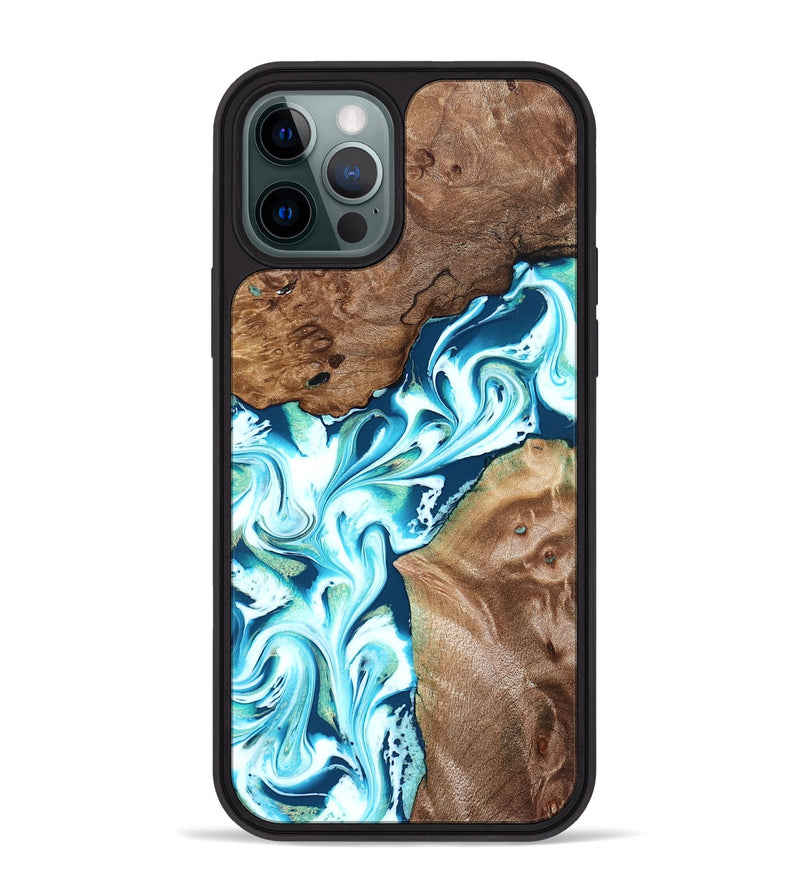 iPhone 12 Pro Max Wood Phone Case - Ailani (Blue, 827182)