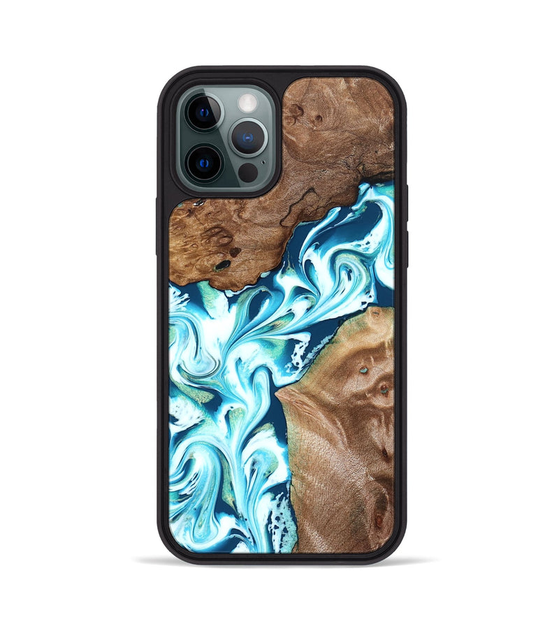 iPhone 12 Pro Wood Phone Case - Ailani (Blue, 827182)