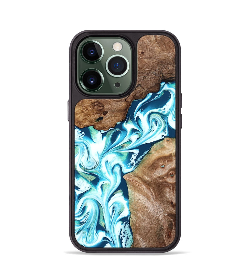 iPhone 13 Pro Wood Phone Case - Ailani (Blue, 827182)