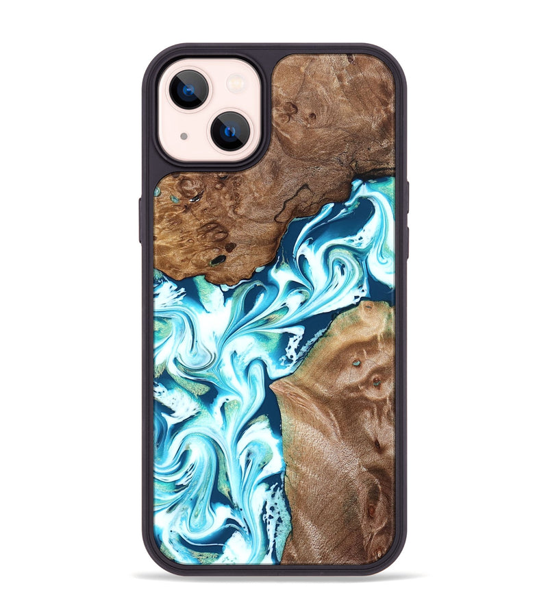 iPhone 14 Plus Wood Phone Case - Ailani (Blue, 827182)