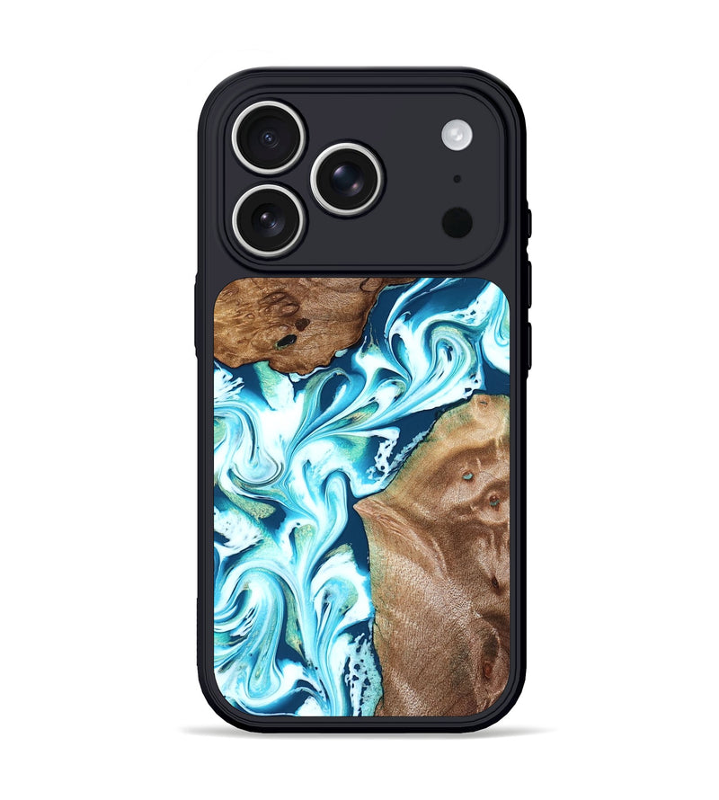 iPhone 17 Pro Wood Phone Case - Ailani (Blue, 827182)
