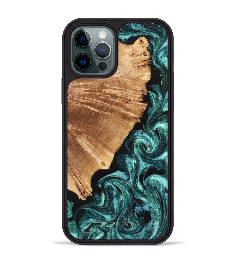 iPhone 12 Pro Max Wood Phone Case - Frida (Green, 827183)
