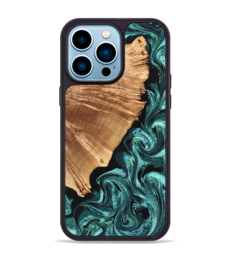 iPhone 14 Pro Max Wood Phone Case - Frida (Green, 827183)