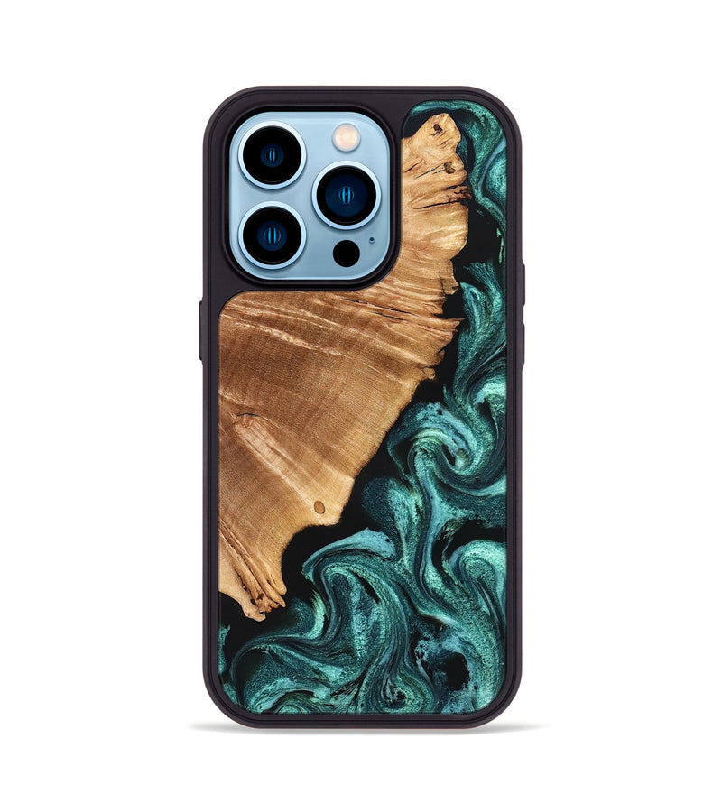iPhone 14 Pro Wood Phone Case - Frida (Green, 827183)