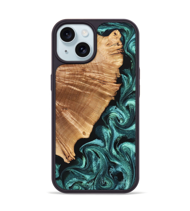 iPhone 15 Wood Phone Case - Frida (Green, 827183)