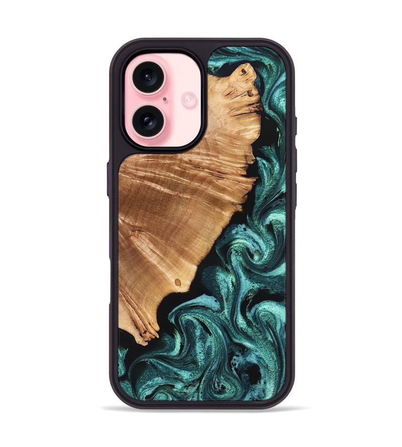 iPhone 16 Wood Phone Case - Frida (Green, 827183)