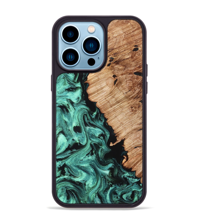 iPhone 14 Pro Max Wood Phone Case - Candy (Green, 827184)