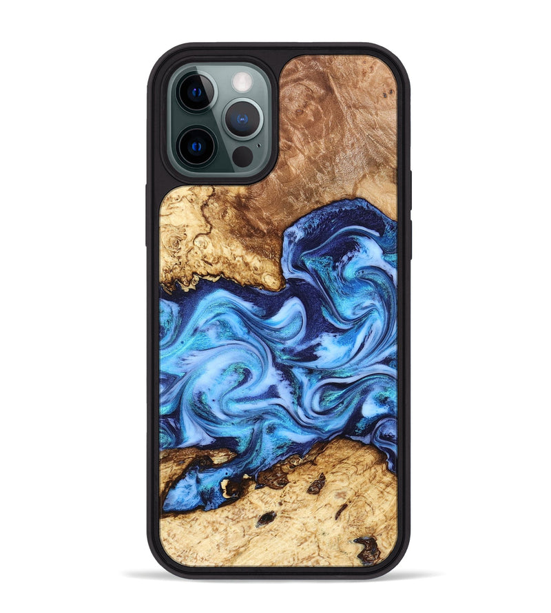 iPhone 12 Pro Max Wood Phone Case - Alonso (Blue, 827186)
