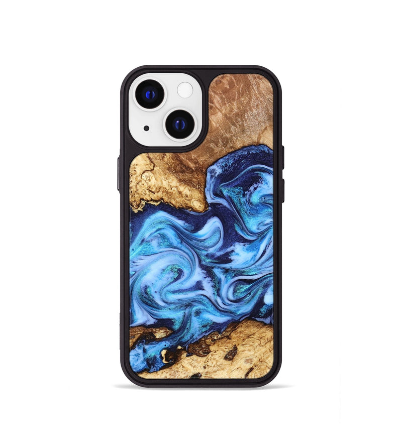 iPhone 13 mini Wood Phone Case - Alonso (Blue, 827186)