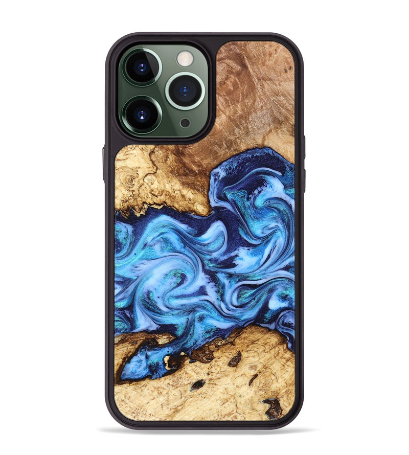 iPhone 13 Pro Max Wood Phone Case - Alonso (Blue, 827186)