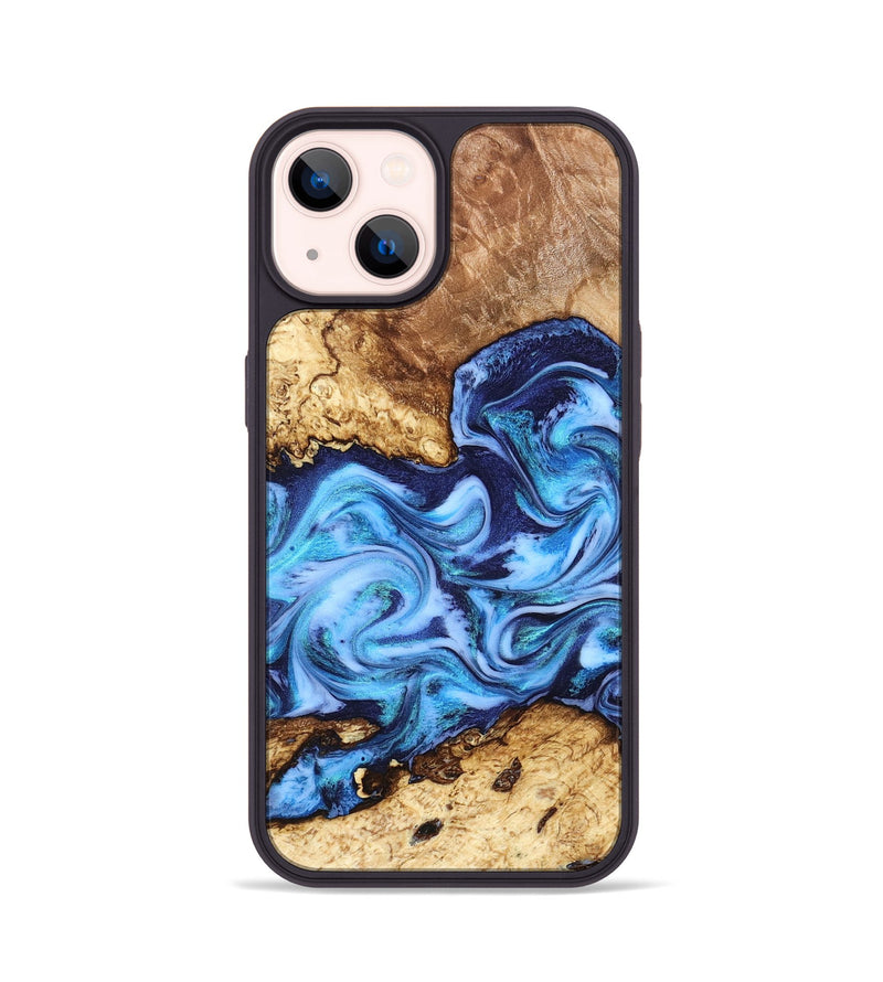 iPhone 14 Wood Phone Case - Alonso (Blue, 827186)