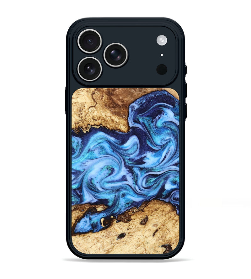 iPhone 17 Pro Max Wood Phone Case - Alonso (Blue, 827186)