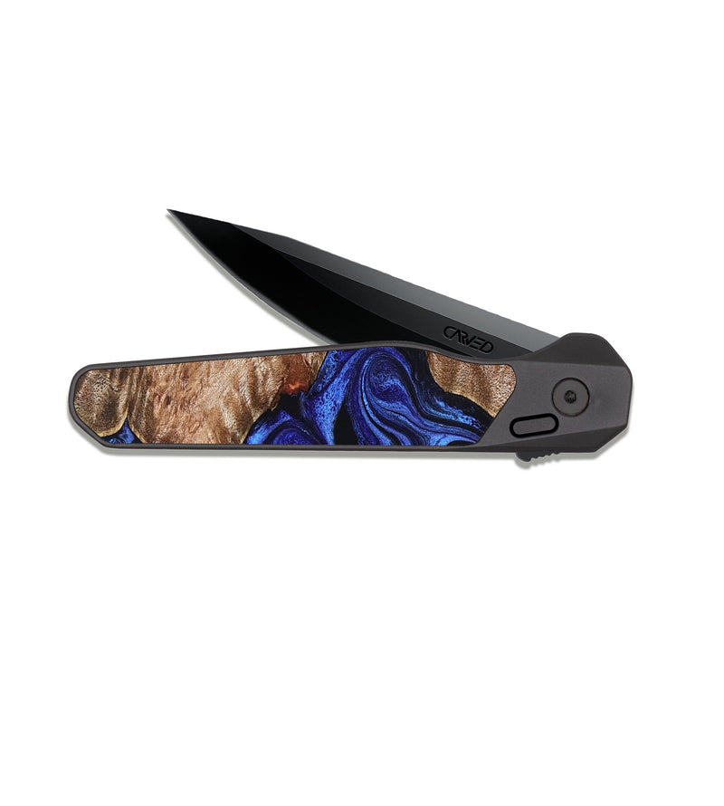 EDC Dark Slate Wood Pocket Knife - Miah (Blue, 827187)