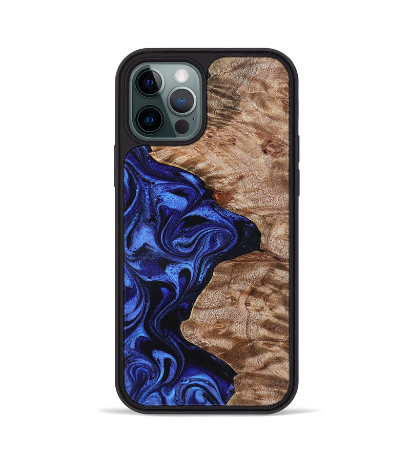 iPhone 12 Pro Wood Phone Case - Miah (Blue, 827187)