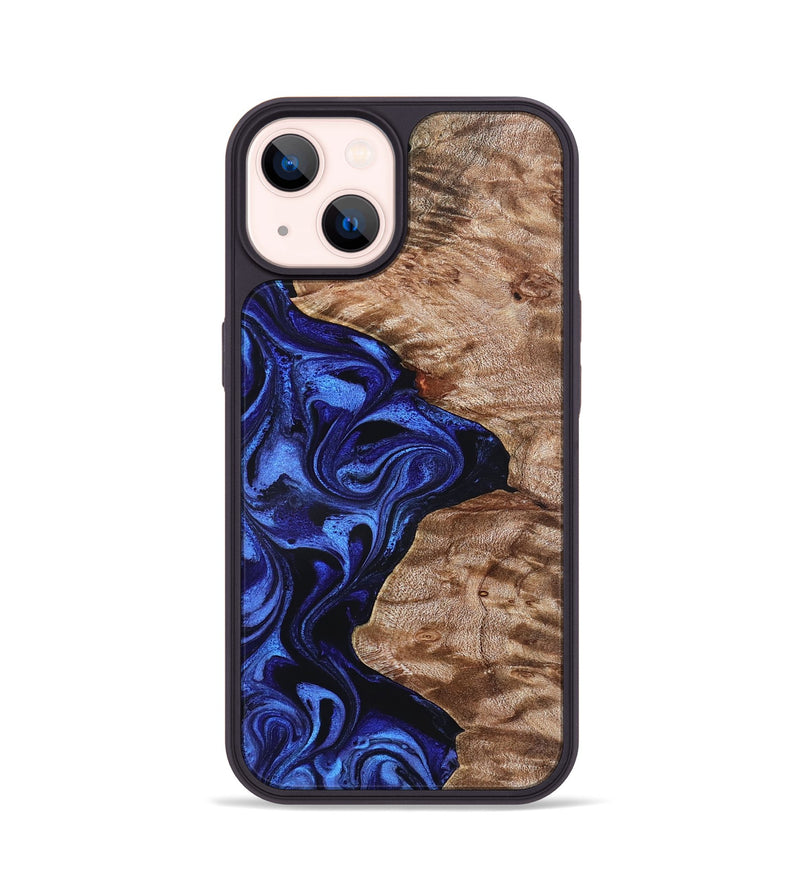 iPhone 14 Wood Phone Case - Miah (Blue, 827187)