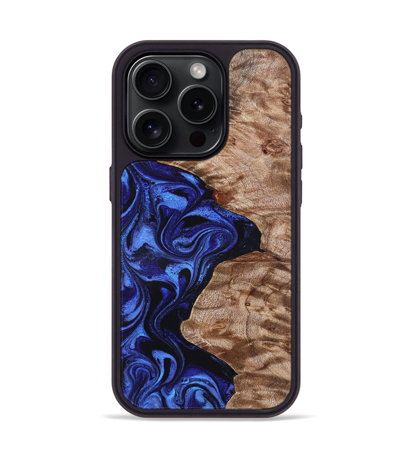 iPhone 15 Pro Wood Phone Case - Miah (Blue, 827187)