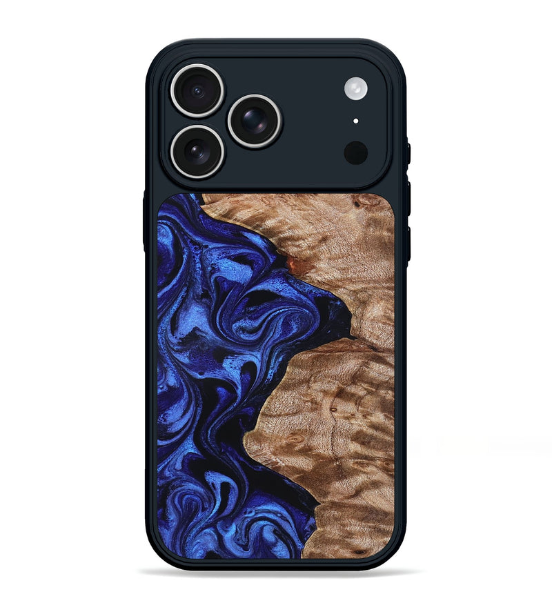 iPhone 17 Pro Max Wood Phone Case - Miah (Blue, 827187)