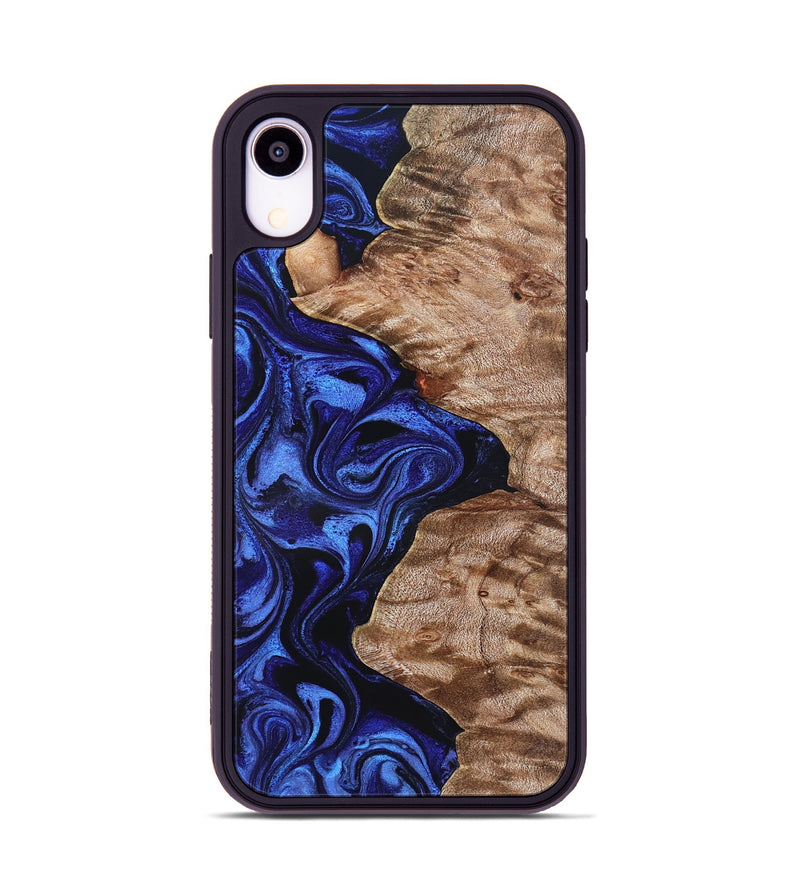 iPhone Xr Wood Phone Case - Miah (Blue, 827187)