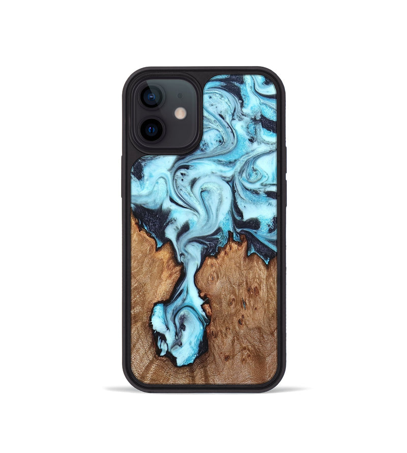 iPhone 12 mini Wood Phone Case - Ron (Blue, 827188)