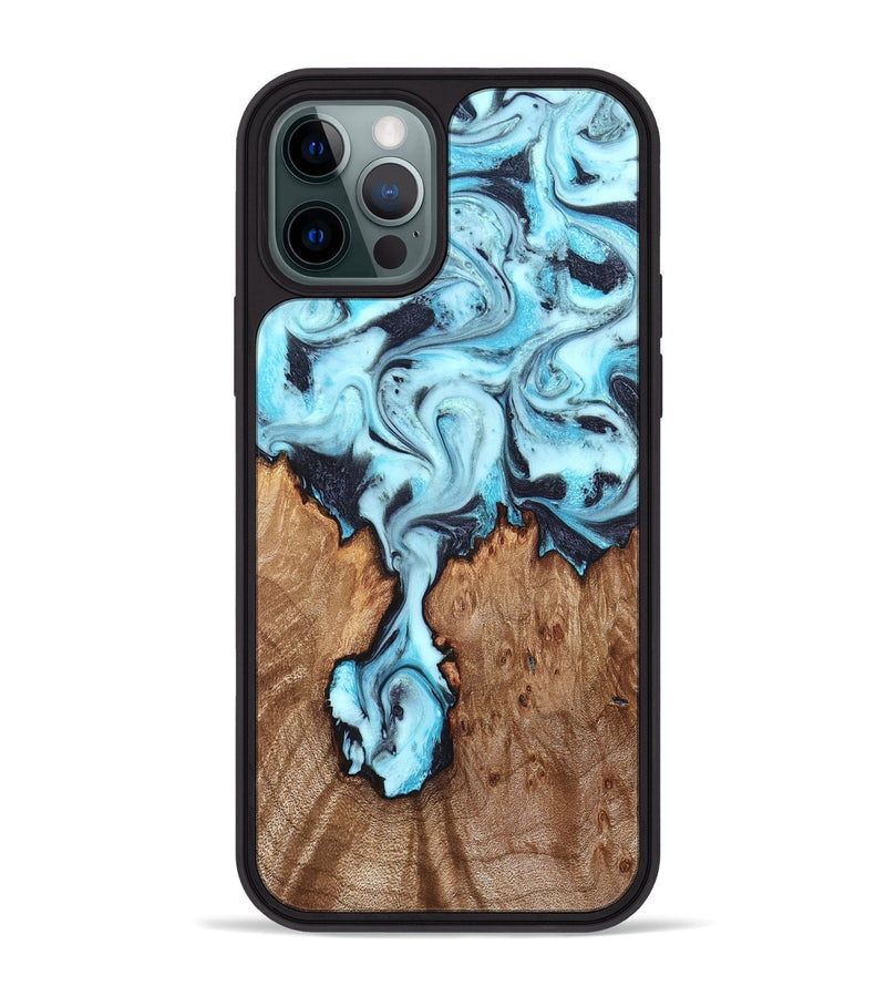 iPhone 12 Pro Max Wood Phone Case - Ron (Blue, 827188)