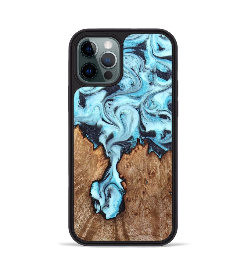 iPhone 12 Pro Wood Phone Case - Ron (Blue, 827188)