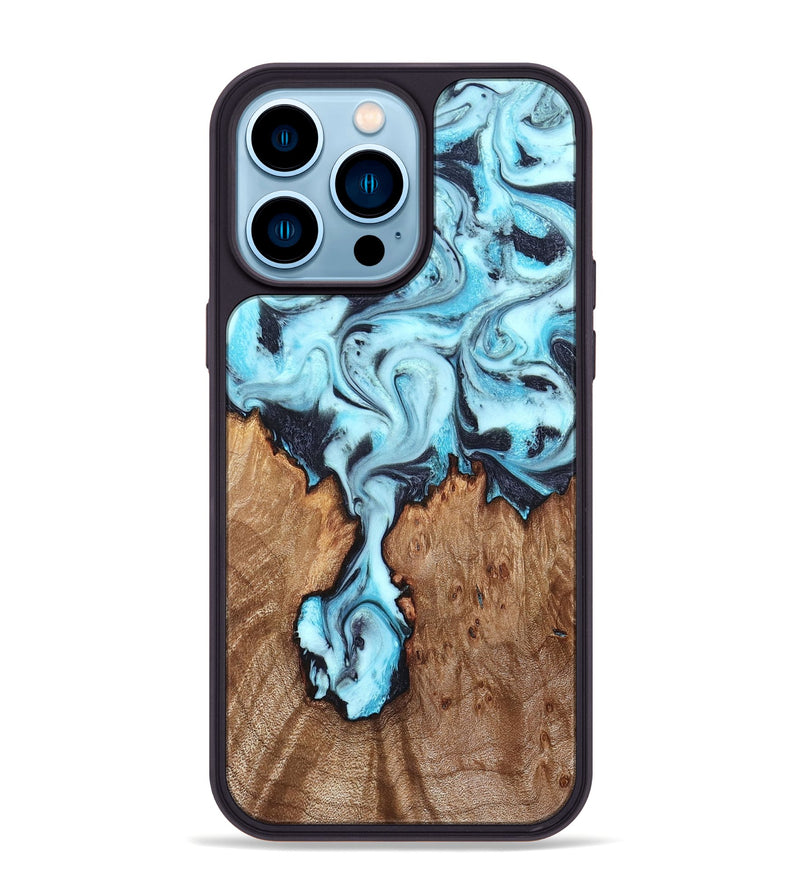 iPhone 14 Pro Max Wood Phone Case - Ron (Blue, 827188)
