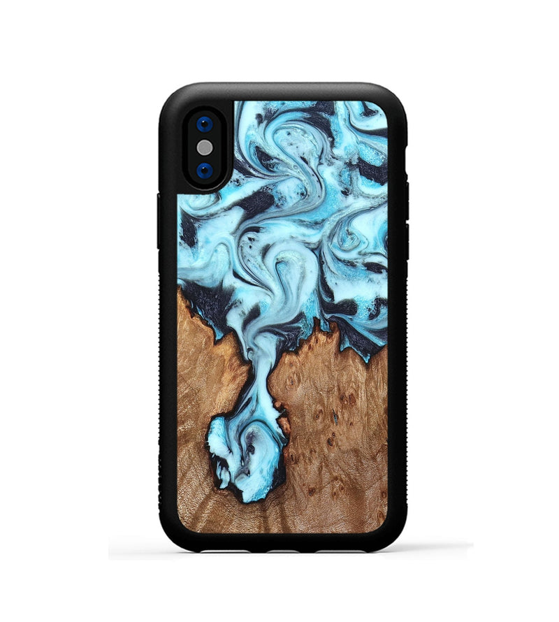 iPhone Xs Wood Phone Case - Ron (Blue, 827188)