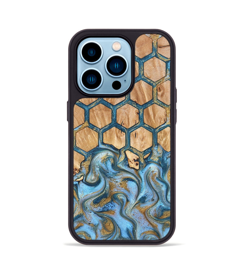 iPhone 14 Pro Wood Phone Case - Jewel (Pattern, 827190)