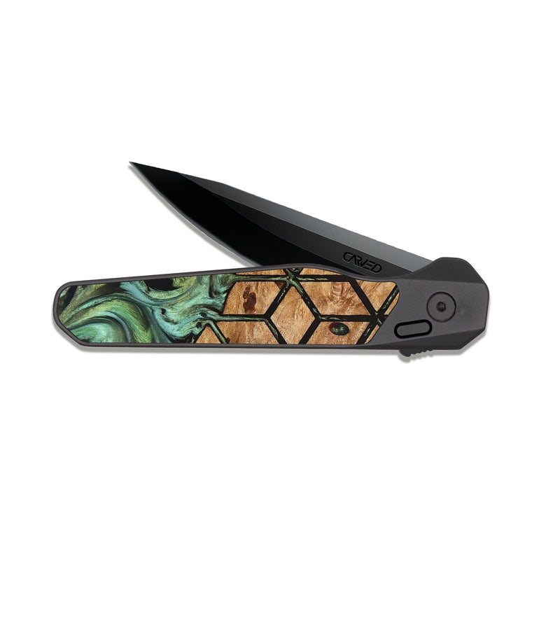 EDC Dark Slate Wood Pocket Knife - Kirsten (Pattern, 827199)