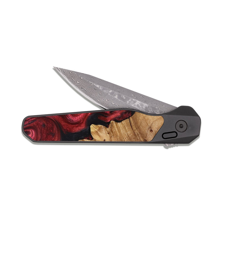 EDC Dark Damascus Wood Pocket Knife - Franco (Red, 827200)