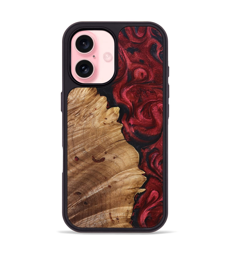 iPhone 16 Wood Phone Case - Franco (Red, 827200)