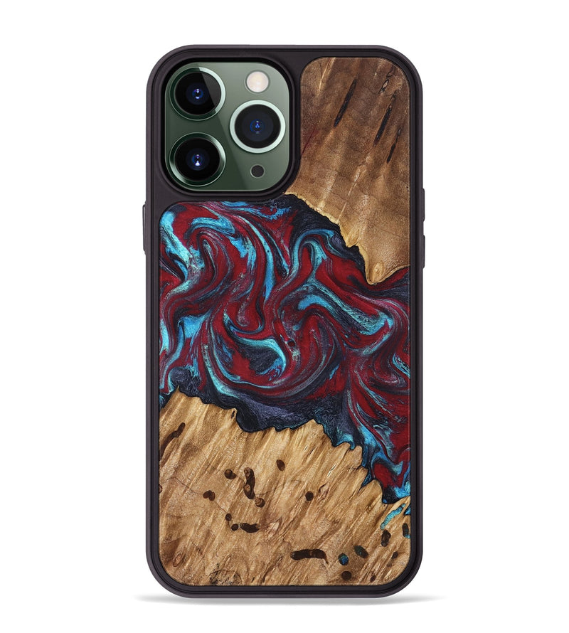 iPhone 13 Pro Max Wood Phone Case - Sanaa (Red, 827201)