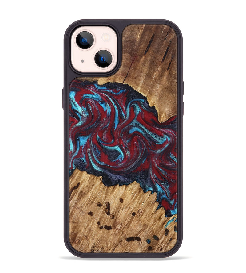 iPhone 14 Plus Wood Phone Case - Sanaa (Red, 827201)