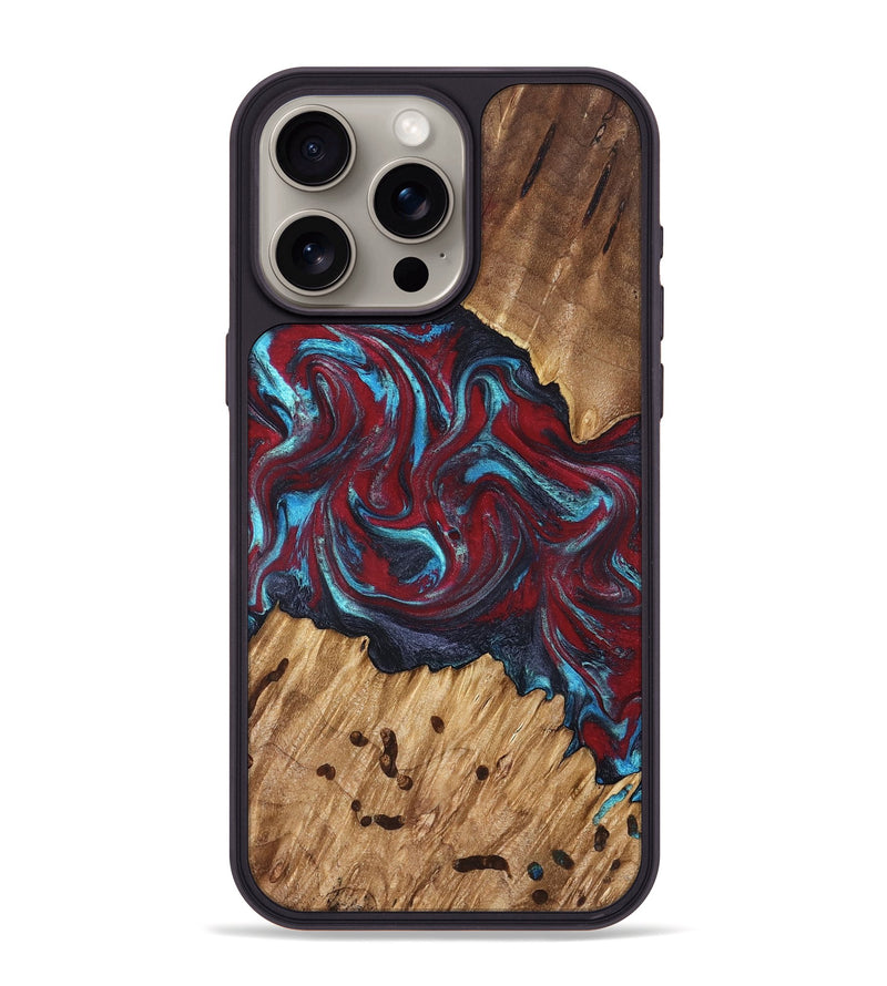 iPhone 15 Pro Max Wood Phone Case - Sanaa (Red, 827201)