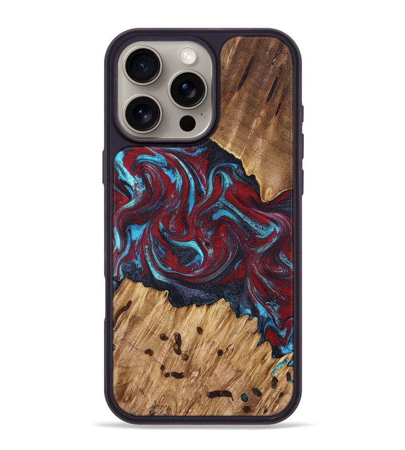 iPhone 16 Pro Max Wood Phone Case - Sanaa (Red, 827201)