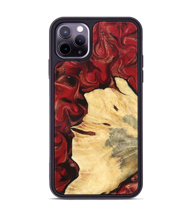 iPhone 11 Pro Max Wood Phone Case - Josiah (Red, 827202)