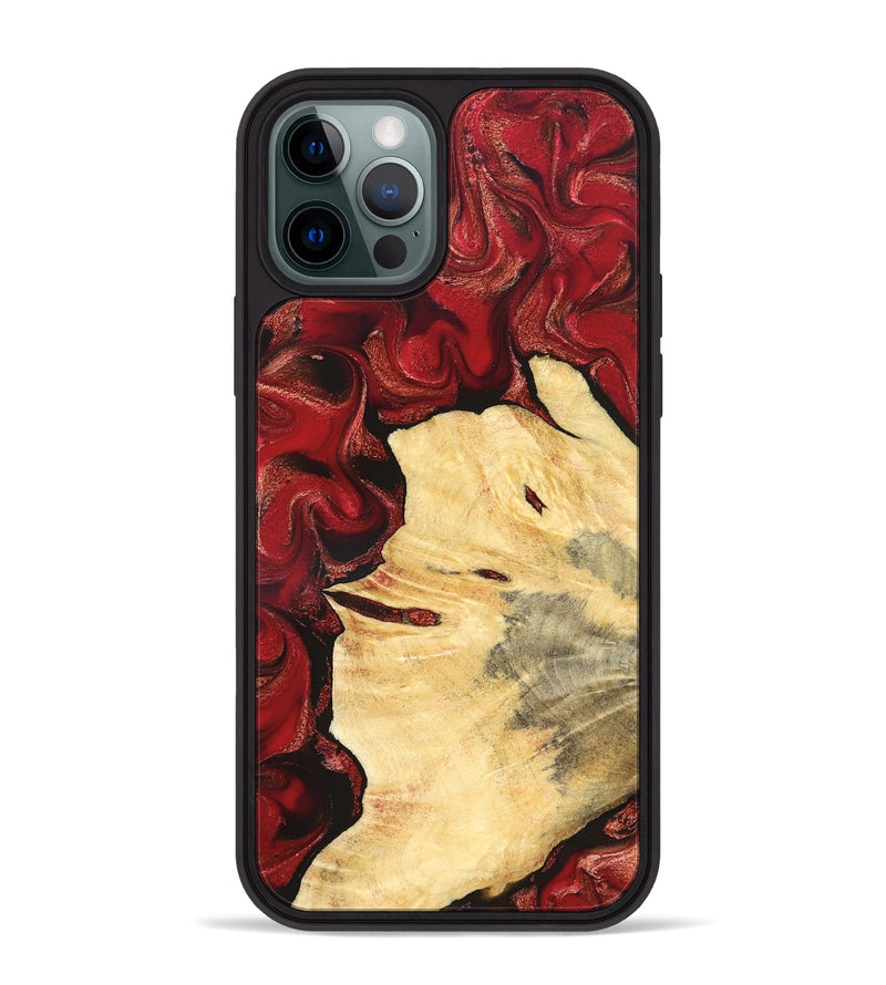 iPhone 12 Pro Max Wood Phone Case - Josiah (Red, 827202)