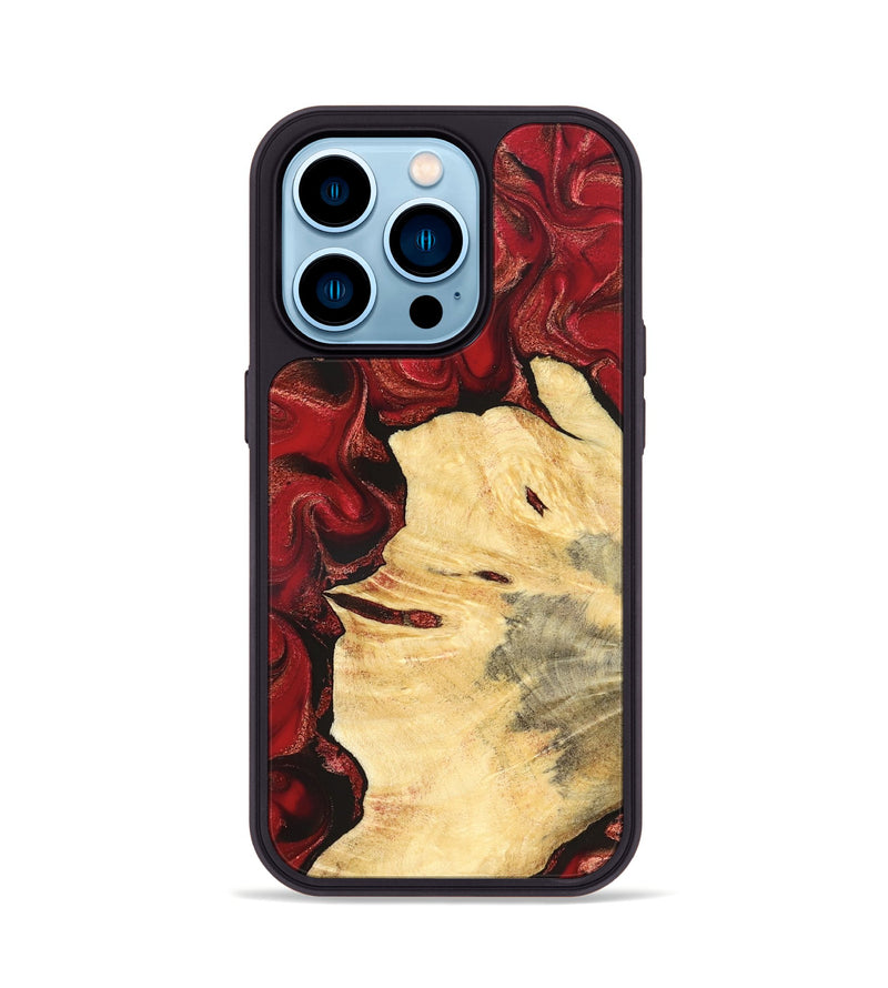 iPhone 14 Pro Wood Phone Case - Josiah (Red, 827202)