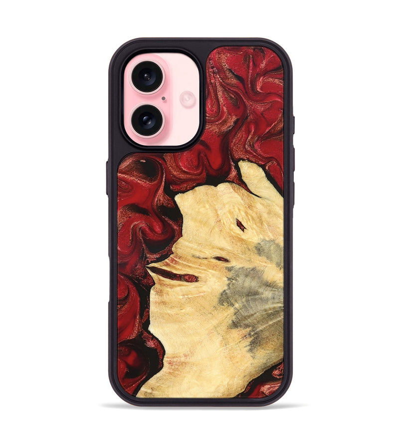 iPhone 16 Wood Phone Case - Josiah (Red, 827202)